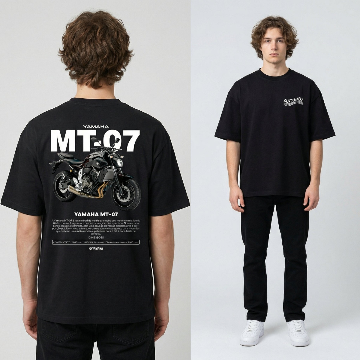 Streetwear Brand Graphics - T-shirt de marque Yamaha MT-07 Naked