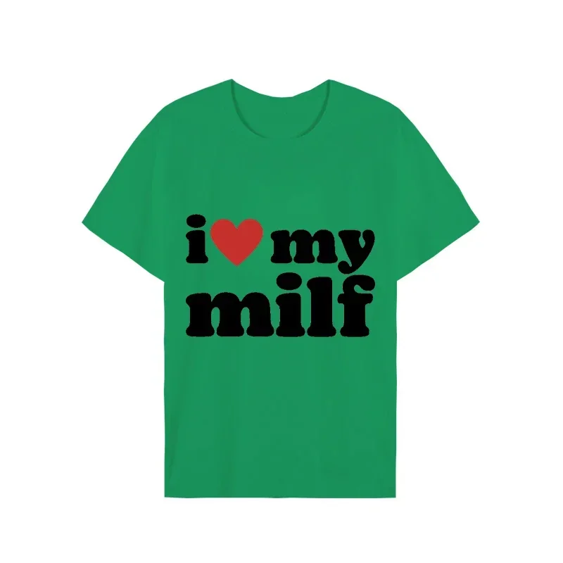 T-shirt imprimé I Love My Milf - Streetwear Brand Aesthetic avis et prix