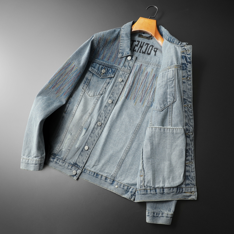 Veste en jean délavée vintage  - Streetwear High End Brand avis et prix